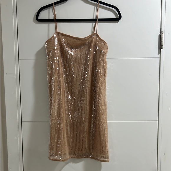 Sequin Tan Dress - Picture 2 of 6